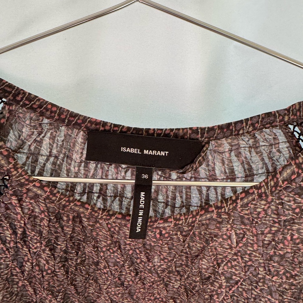Isabel Marant Pink and Brown Textured Blouse